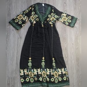 ​Beautiful Bohemian Floral Maxi Dress Large Cotton Garden Party Cochella Summer